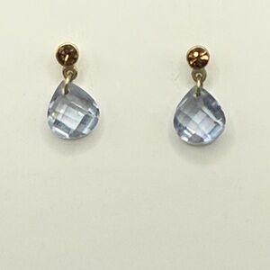 Chic Silver and Blue Teardrop Earrings